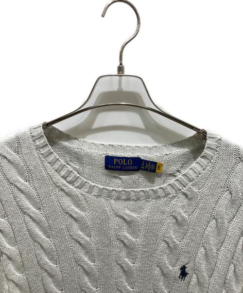 POLO RALPH LAUREN（ポロ・ラルフローレン）POLO RALPH LAUREN (ポロ・ラルフローレン) コットンケーブルニット グレー サイズ:Ｓの古着・服飾アイテム