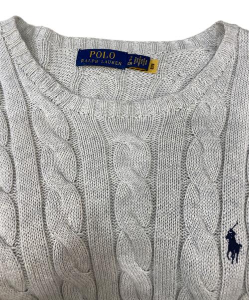 POLO RALPH LAUREN（ポロ・ラルフローレン）POLO RALPH LAUREN (ポロ・ラルフローレン) コットンケーブルニット グレー サイズ:Ｓの古着・服飾アイテム