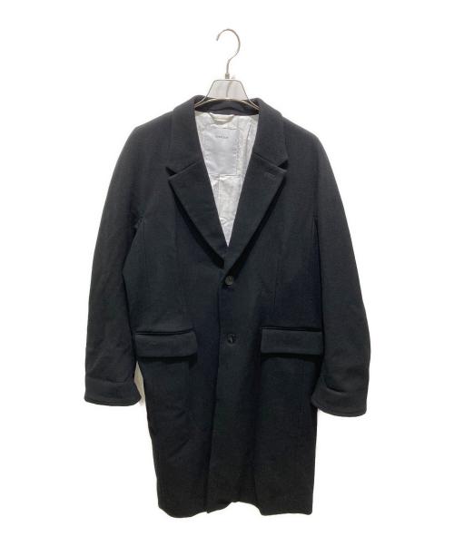 OVERCOAT（オーバーコート）OVERCOAT (オーバーコート) Notched Lapel Overcoat In Melton Wool　ノッチド・ラペル・オーバーコート・イン・メルトン・ウール ブラック サイズ:M1の古着・服飾アイテム
