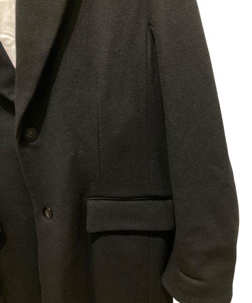 OVERCOAT（オーバーコート）OVERCOAT (オーバーコート) Notched Lapel Overcoat In Melton Wool　ノッチド・ラペル・オーバーコート・イン・メルトン・ウール ブラック サイズ:M1の古着・服飾アイテム