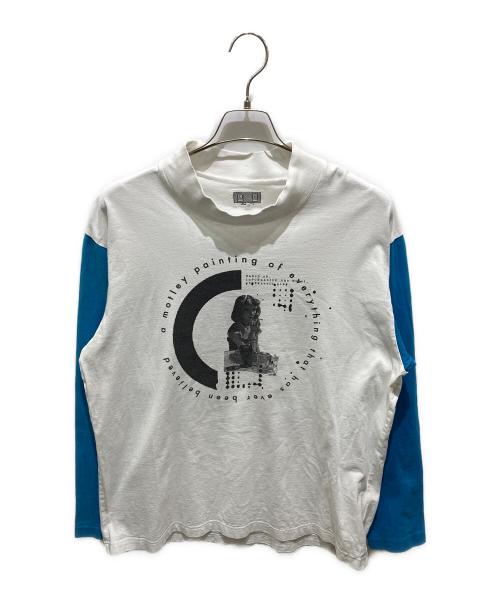 C.E（シーイー）C.E (シーイー) プリントハイネックカットソー ホワイト×ブルー サイズ:Ｌの古着・服飾アイテム
