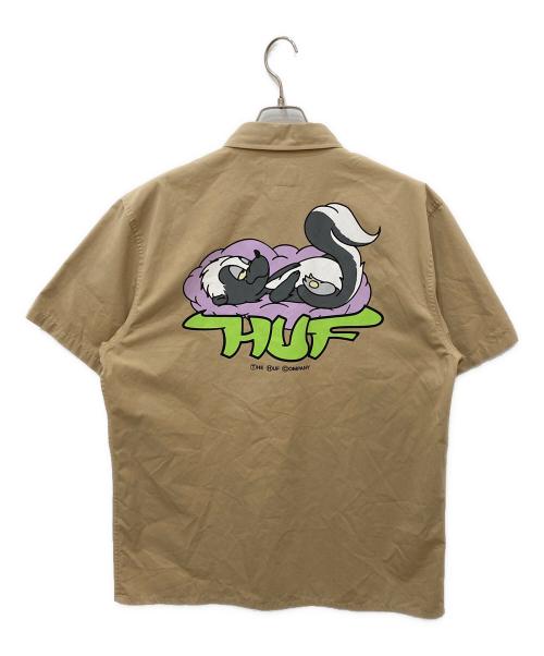 HUF（ハフ）HUF (ハフ) 半袖シャツ ベージュ サイズ:Lの古着・服飾アイテム