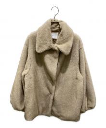 CASA FLINE（カーサフライン）の古着「スタンドカラーリサイクルファーコート」｜ベージュ