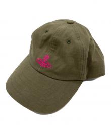 Vivienne Westwood（ヴィヴィアンウエストウッド）の古着「Ripstop Orb Logo Cap」｜グリーン