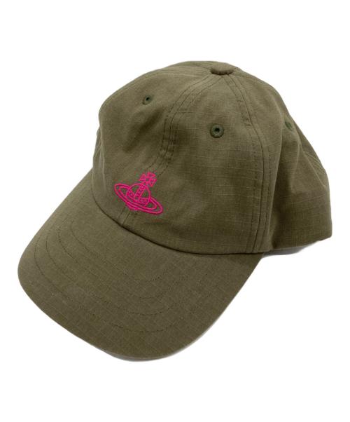 Vivienne Westwood（ヴィヴィアンウエストウッド）Vivienne Westwood (ヴィヴィアンウエストウッド) Ripstop Orb Logo Cap グリーンの古着・服飾アイテム