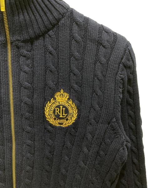 LAUREN RALPH LAUREN（ローレンラルフローレン）LAUREN RALPH LAUREN (ローレンラルフローレン) ケーブルエンブレムニット ネイビー サイズ:XSの古着・服飾アイテム