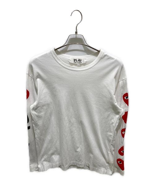 PLAY COMME des GARCONS（プレイコムデギャルソン）PLAY COMME des GARCONS (プレイコムデギャルソン) アームハートプリントカットソー ホワイト サイズ:XLの古着・服飾アイテム