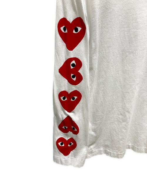 PLAY COMME des GARCONS（プレイコムデギャルソン）PLAY COMME des GARCONS (プレイコムデギャルソン) アームハートプリントカットソー ホワイト サイズ:XLの古着・服飾アイテム