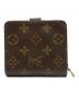 LOUIS VUITTON (ルイ ヴィトン) 2つ折り財布　モノグラム　コンパクトジップ ブラウン：12000円