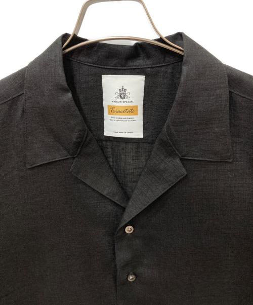 MAISON SPECIAL（メゾンスペシャル）MAISON SPECIAL Calendering Triacetate Dress-Over Short Sleeve Open Collar Shirt　シレー加工トリアセテートドレスオーバーショートスリーブオープンカラーシャツの古着・服飾アイテム