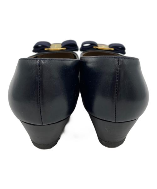 Salvatore Ferragamo（サルヴァトーレ フェラガモ）Salvatore Ferragamo (サルヴァトーレ フェラガモ) リボンヒールパンプス ブラック サイズ:6の古着・服飾アイテム