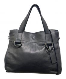 discord Yohji Yamamoto（ディスコード ヨウジヤマモト）の古着「カウレザージッパーハンドバック」｜ブラック