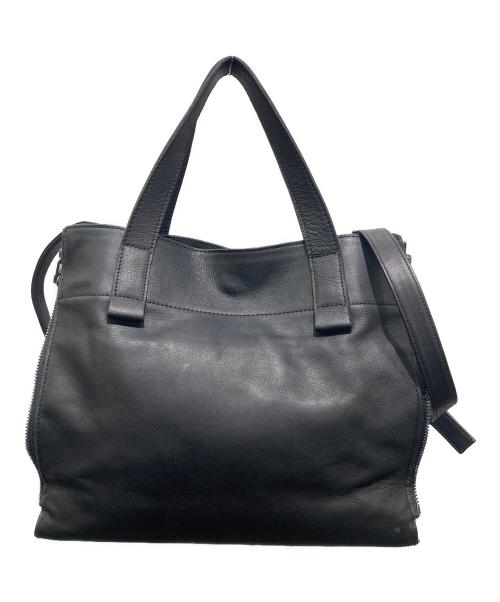 discord Yohji Yamamoto（ディスコード ヨウジヤマモト）discord Yohji Yamamoto (ディスコード ヨウジヤマモト) カウレザージッパーハンドバック ブラックの古着・服飾アイテム