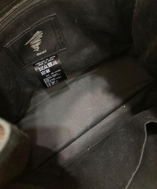 discord Yohji Yamamoto（ディスコード ヨウジヤマモト）discord Yohji Yamamoto (ディスコード ヨウジヤマモト) カウレザージッパーハンドバック ブラックの古着・服飾アイテム