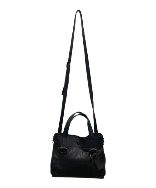 discord Yohji Yamamoto（ディスコード ヨウジヤマモト）discord Yohji Yamamoto (ディスコード ヨウジヤマモト) カウレザージッパーハンドバック ブラックの古着・服飾アイテム