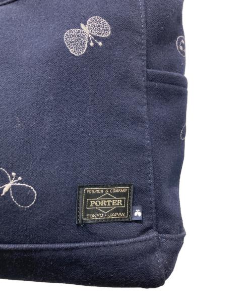 PORTER（ポーター）PORTER (ポーター) mina perhonen (ミナ ペルホネン) TOTE BAG　トートバッグ　ハンドバッグ ネイビーの古着・服飾アイテム