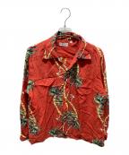 Sun Surfサンサーフ）の古着「PLAM CLIMBERオープンカラーシャツ」｜レッド