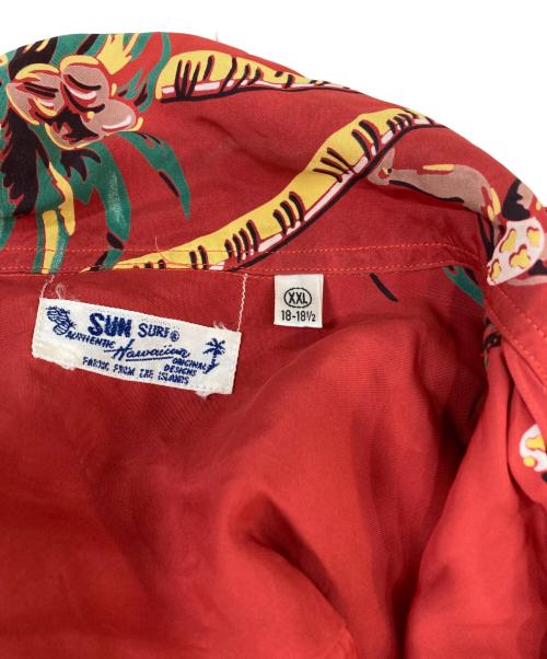 Sun Surf（サンサーフ）Sun Surf (サンサーフ) PLAM CLIMBERオープンカラーシャツ レッド サイズ:XXLの古着・服飾アイテム