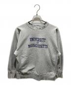 Champion REVERSE WEAVEチャンピオン リバース ウィーブ）の古着「染み込みプリントクルーネックスウェット」｜グレー