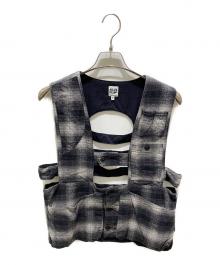 AiE（エーアイイー）の古着「オンブレチェックゲームベスト」｜グレー