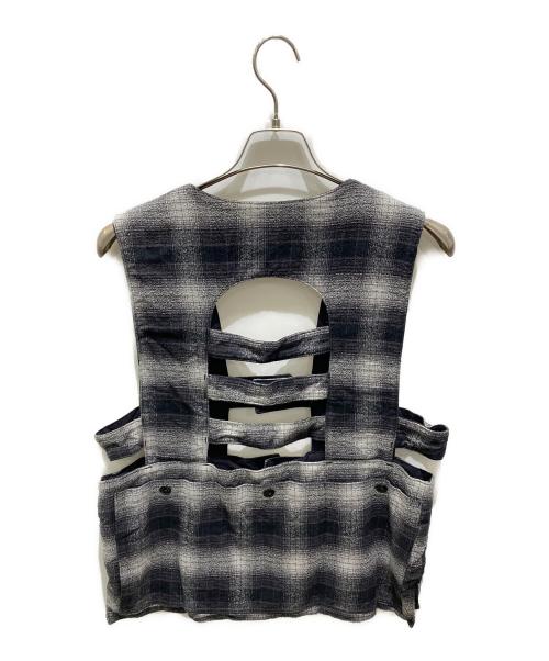AiE（エーアイイー）AiE (エーアイイー) オンブレチェックゲームベスト グレー サイズ:Ｍの古着・服飾アイテム
