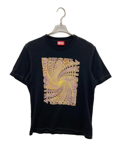 DIESEL（ディーゼル）DIESEL (ディーゼル) プリントTシャツ ブラック サイズ:Lの古着・服飾アイテム
