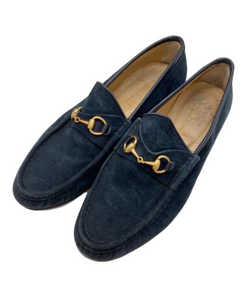 GUCCI（グッチ）GUCCI (グッチ) スウェードビットローファー ネイビー サイズ: 38 1/2の古着・服飾アイテム
