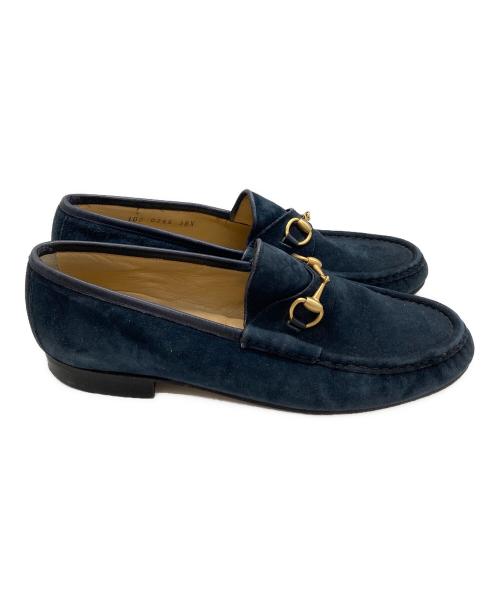 GUCCI（グッチ）GUCCI (グッチ) スウェードビットローファー ネイビー サイズ: 38 1/2の古着・服飾アイテム
