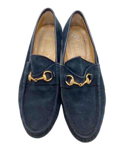 GUCCI（グッチ）GUCCI (グッチ) スウェードビットローファー ネイビー サイズ: 38 1/2の古着・服飾アイテム
