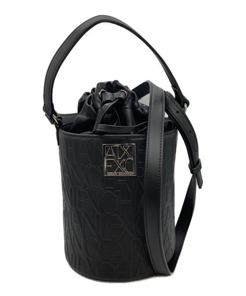 ARMANI EXCHANGE（アルマーニ エクスチェンジ）ARMANI EXCHANGE (アルマーニ エクスチェンジ) 2WAYバケツ型ショルダーバッグ ブラックの古着・服飾アイテム