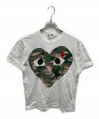 PLAY COMME des GARCONSプレイコムデギャルソン）の古着「半袖カットソー」｜ホワイト