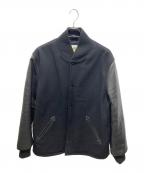 Golden Bearゴールデンベア）の古着「ウールレザー切替スタジャン」｜ブラック