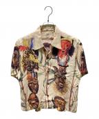 Sun Surfサンサーフ）の古着「BATTLE MASK／ハワイアンシャツ」｜ベージュ