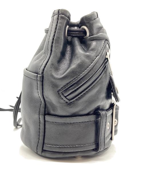 beautiful people（ビューティフルピープル）beautiful people (ビューティフルピープル) riders mini drawstring bag　ライダースミニドローストロングバッグ　ショルダーバッグ ブラックの古着・服飾アイテム
