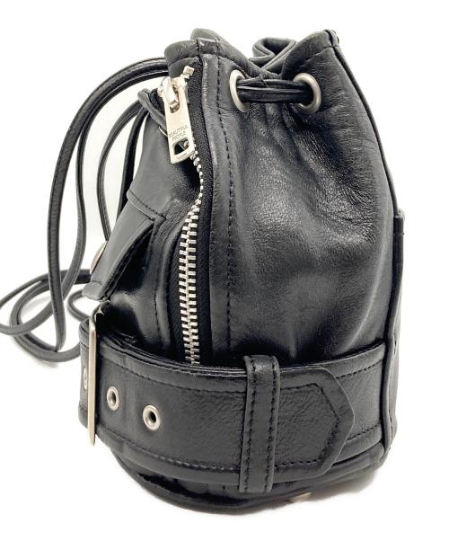 beautiful people（ビューティフルピープル）beautiful people (ビューティフルピープル) riders mini drawstring bag　ライダースミニドローストロングバッグ　ショルダーバッグ ブラックの古着・服飾アイテム