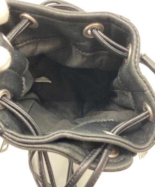 beautiful people（ビューティフルピープル）beautiful people (ビューティフルピープル) riders mini drawstring bag　ライダースミニドローストロングバッグ　ショルダーバッグ ブラックの古着・服飾アイテム