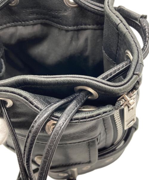 beautiful people（ビューティフルピープル）beautiful people (ビューティフルピープル) riders mini drawstring bag　ライダースミニドローストロングバッグ　ショルダーバッグ ブラックの古着・服飾アイテム