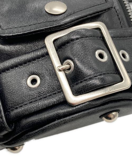 beautiful people（ビューティフルピープル）beautiful people (ビューティフルピープル) riders mini drawstring bag　ライダースミニドローストロングバッグ　ショルダーバッグ ブラックの古着・服飾アイテム