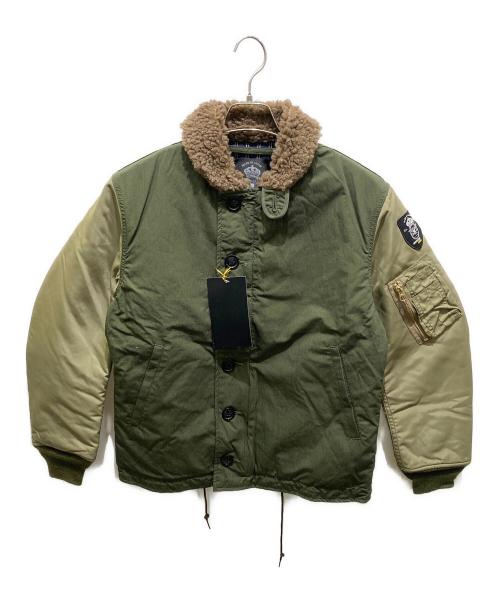 HOUSTON（ヒューストン）HOUSTON (ヒューストン) N-1デッキジャケット カーキ サイズ:Ｍ 未使用品の古着・服飾アイテム