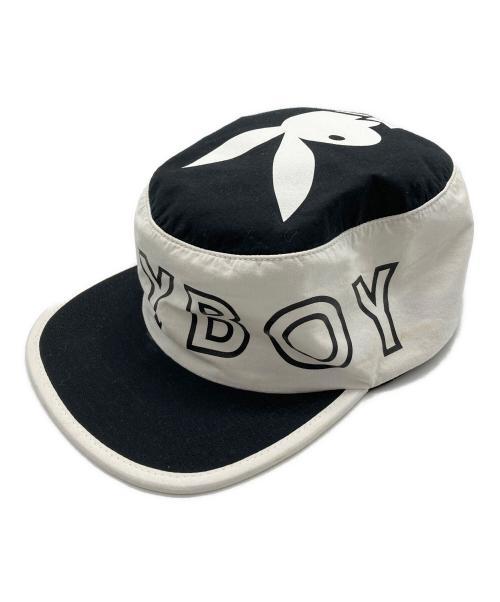 PLAY BOY（プレイボーイ）PLAY BOY (プレイボーイ) SUPREME (シュプリーム) キャップ ホワイト×ブラックの古着・服飾アイテム