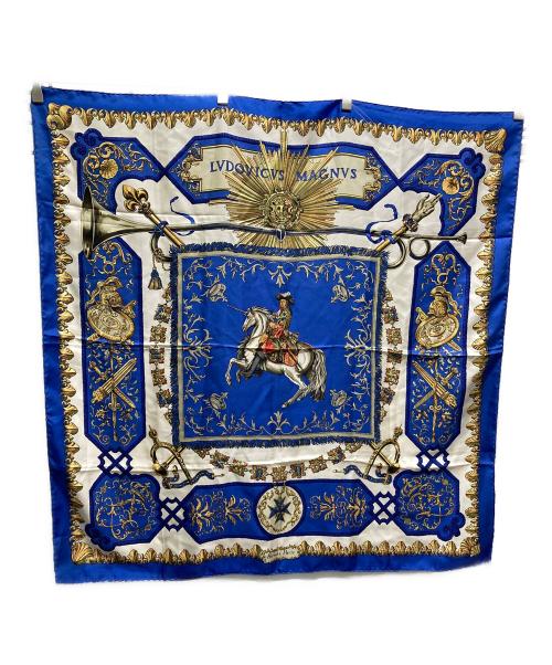 HERMES（エルメス）HERMES (エルメス) LVDOVICVS MAGNVS　カレ90 ブルーの古着・服飾アイテム