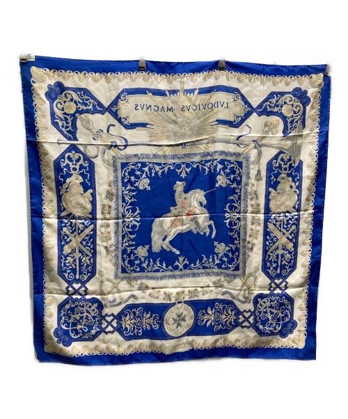 HERMES（エルメス）HERMES (エルメス) LVDOVICVS MAGNVS　カレ90 ブルーの古着・服飾アイテム