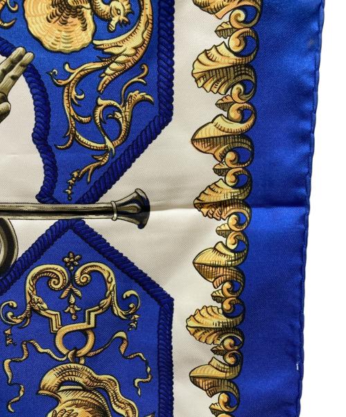 HERMES（エルメス）HERMES (エルメス) LVDOVICVS MAGNVS　カレ90 ブルーの古着・服飾アイテム