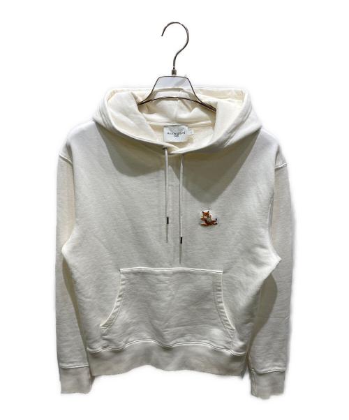 maison kitsune（メゾンキツネ）MAISON KITSUNE (メゾンキツネ) CHILLAX FOX PATCH CLASSIC HOODIE ホワイト サイズ:Ｓの古着・服飾アイテム