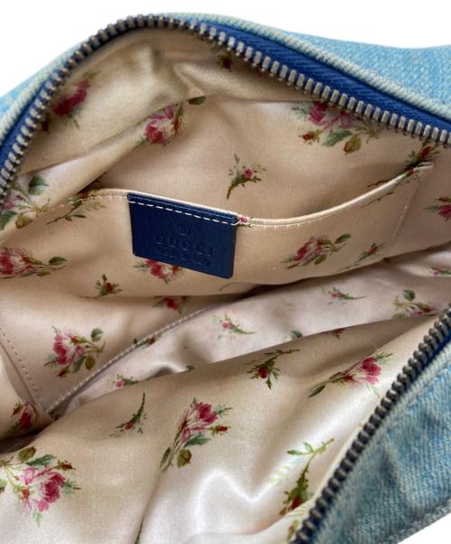 GUCCI（グッチ）GUCCI (グッチ) GGマーモント　キルティングデニムショルダーバッグ ブルーの古着・服飾アイテム