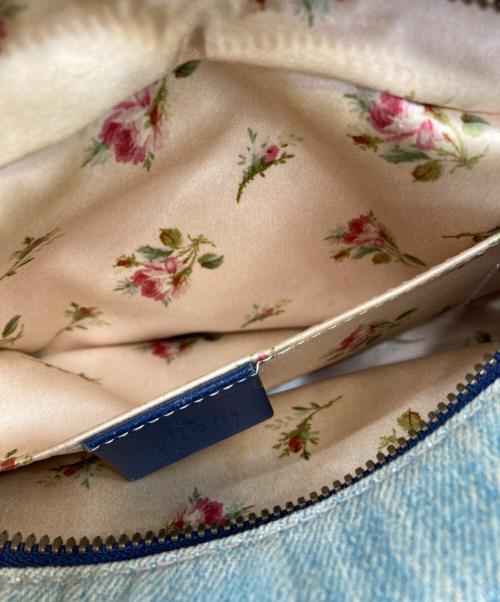 GUCCI（グッチ）GUCCI (グッチ) GGマーモント　キルティングデニムショルダーバッグ ブルーの古着・服飾アイテム