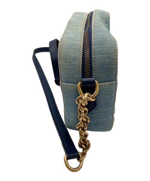 GUCCI（グッチ）GUCCI (グッチ) GGマーモント　キルティングデニムショルダーバッグ ブルーの古着・服飾アイテム