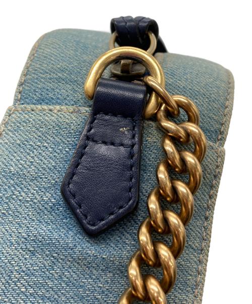 GUCCI（グッチ）GUCCI (グッチ) GGマーモント　キルティングデニムショルダーバッグ ブルーの古着・服飾アイテム