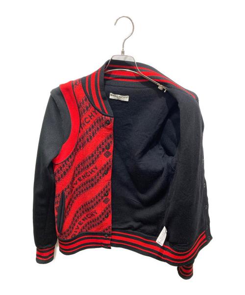GIVENCHY（ジバンシィ）GIVENCHY (ジバンシィ) CHAIN JACQUARD BOMBER JACKET レッド×ブラック サイズ:Sの古着・服飾アイテム
