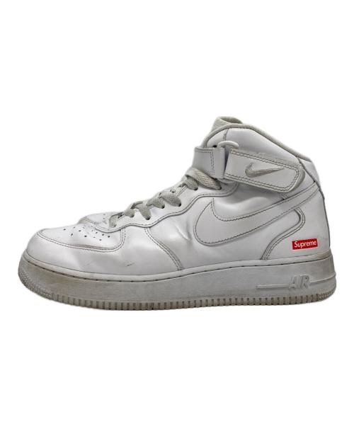 NIKE（ナイキ）NIKE (ナイキ) SUPREME (シュプリーム) AIR FORCE1 MID エア フォース 1 ミッド ホワイト サイズ:27㎝の古着・服飾アイテム